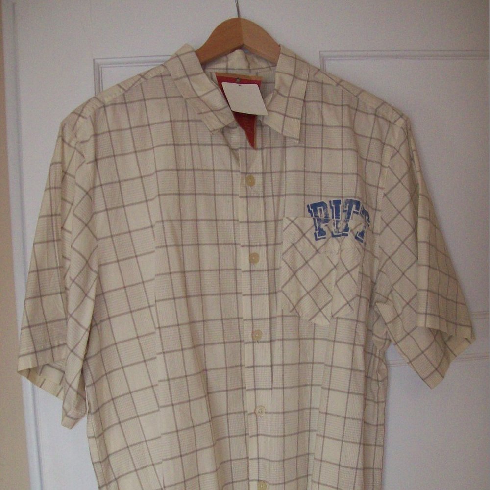 Vintage NWT ESPN U "PITT" Men's Size XL Button Down Short Sleeve Shirt
